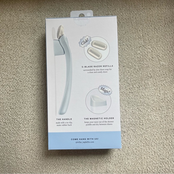 Billie Razor Kit - 1 Handle + 2 Blade Refills + Magnetic Holder - Cool Blue - Picture 8 of 11